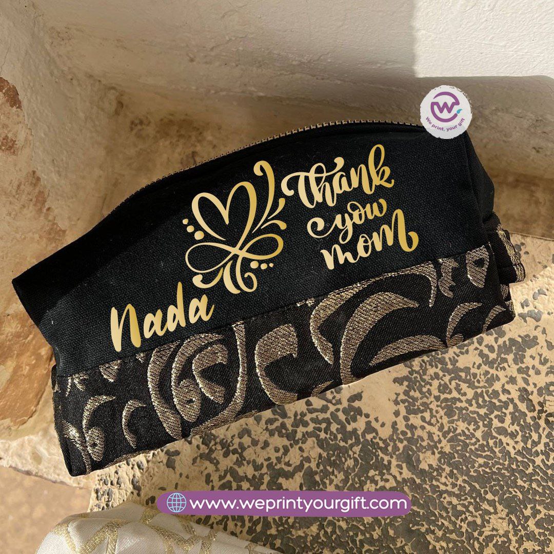 Islamic Pattern Mother’s Day Boxy Pouch – Cotton Makeup & Pencil Case