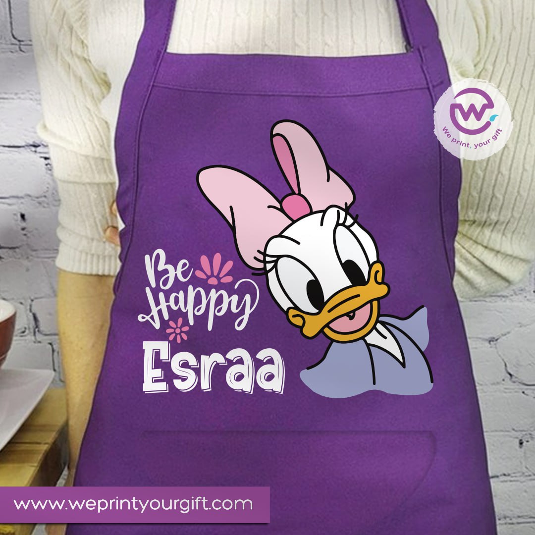 Daisy & Minnie Inspired Apron – Personalized Heavy Cotton Apron with Name and Pocket