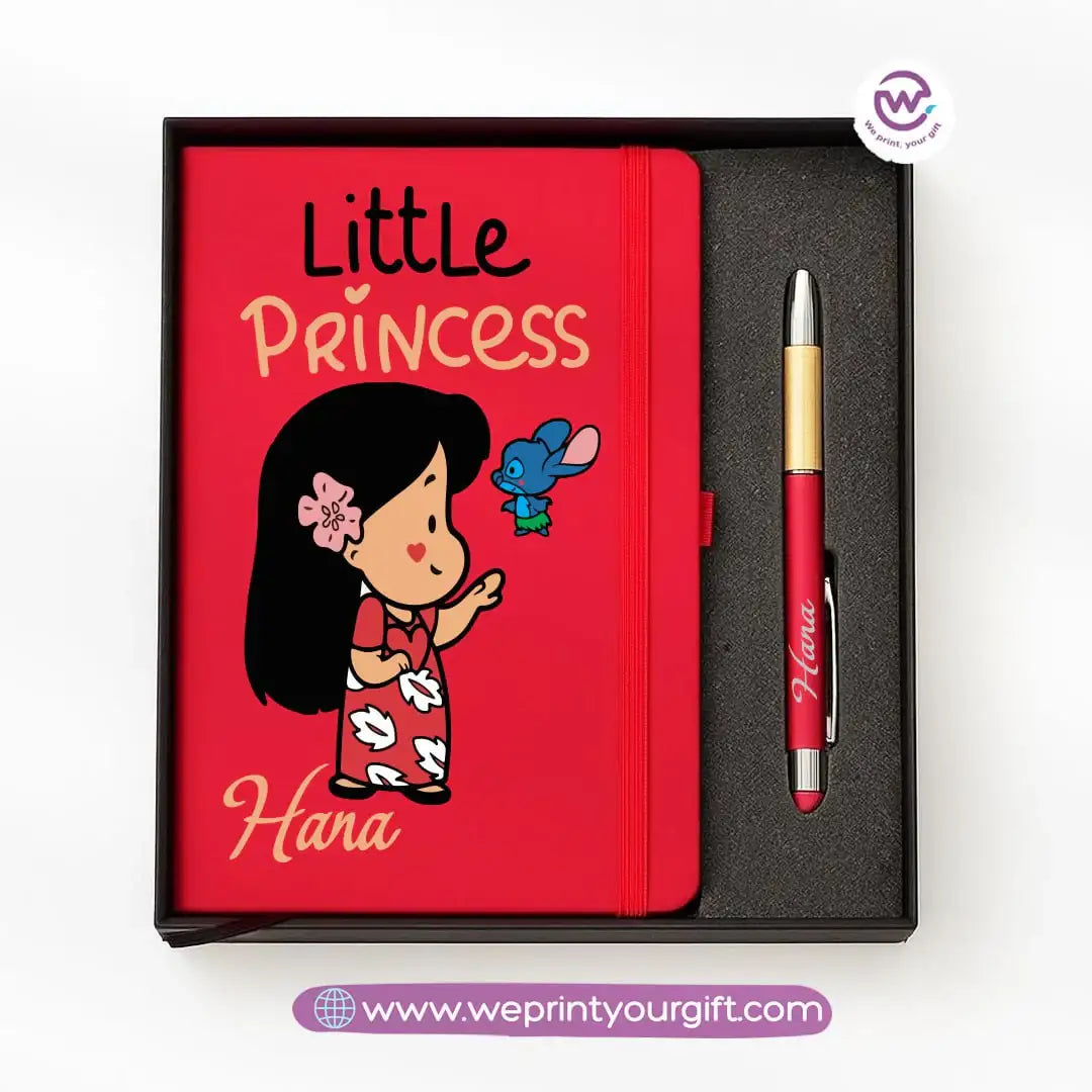 ๐ Princess-Inspired Personalized Gift Box with Notebook & Metal Pen - WE PRINT