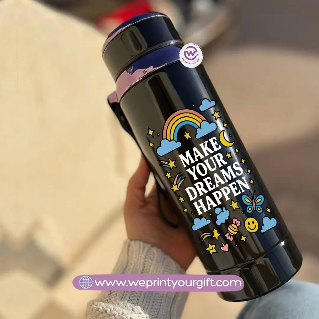 Thermal Bottle Stainless Steel with Infuser – 800ml | Motivational Doodle Design - WE PRINT