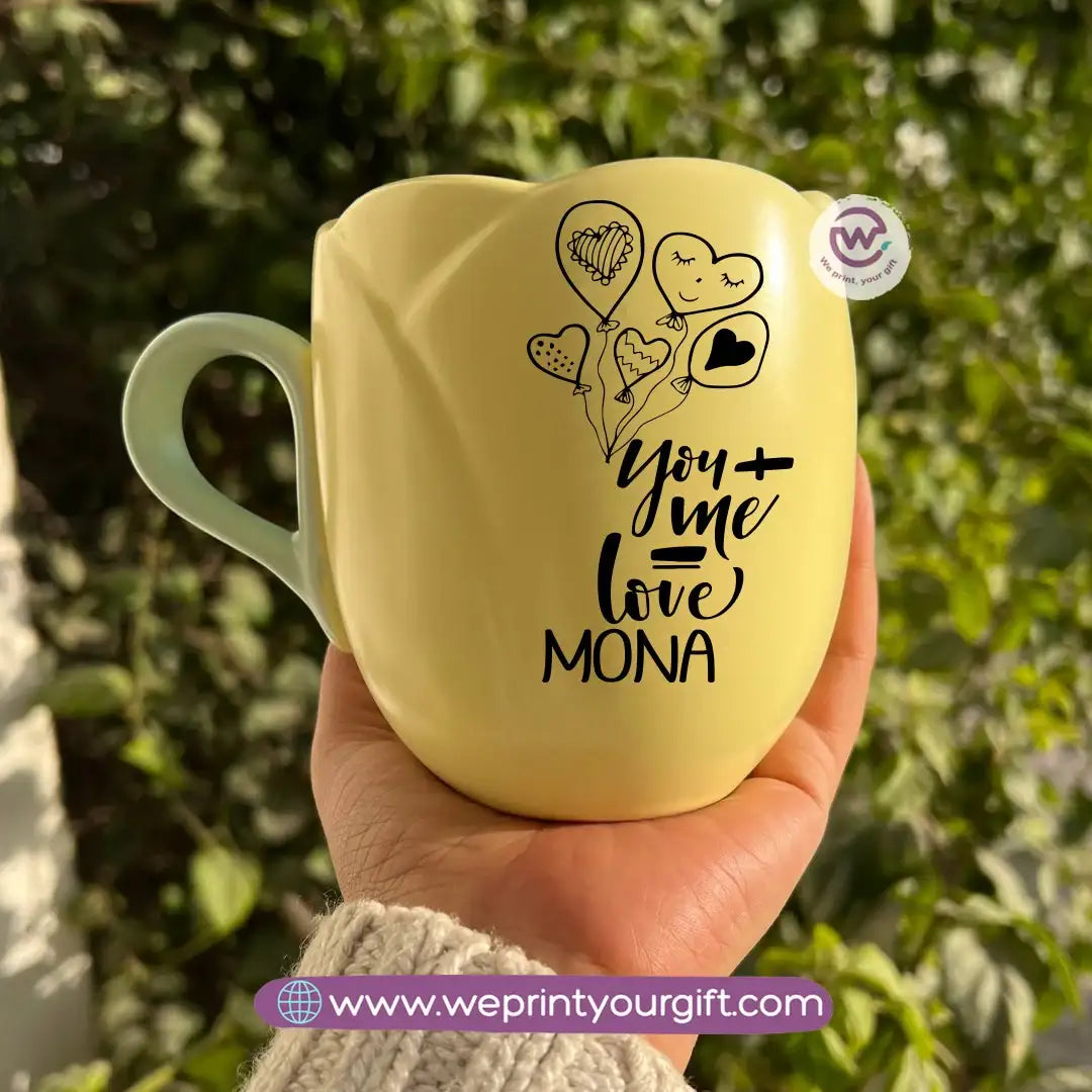 Tulip Flower Mug – 300 ml | Valentine One Line Art Design - WE PRINT