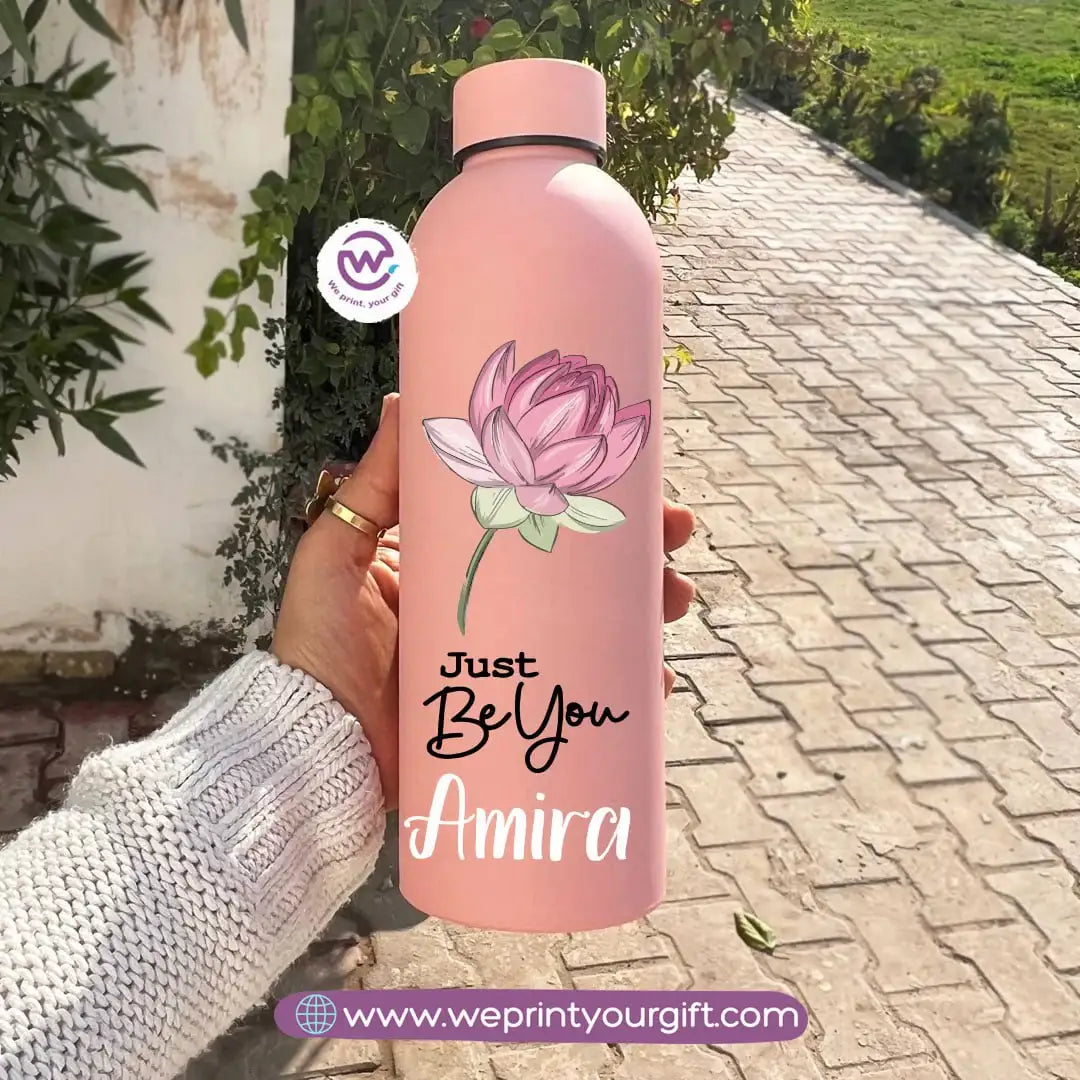 Floral Motivational Thermal Bottle – Stainless Steel | 500 ml - WE PRINT