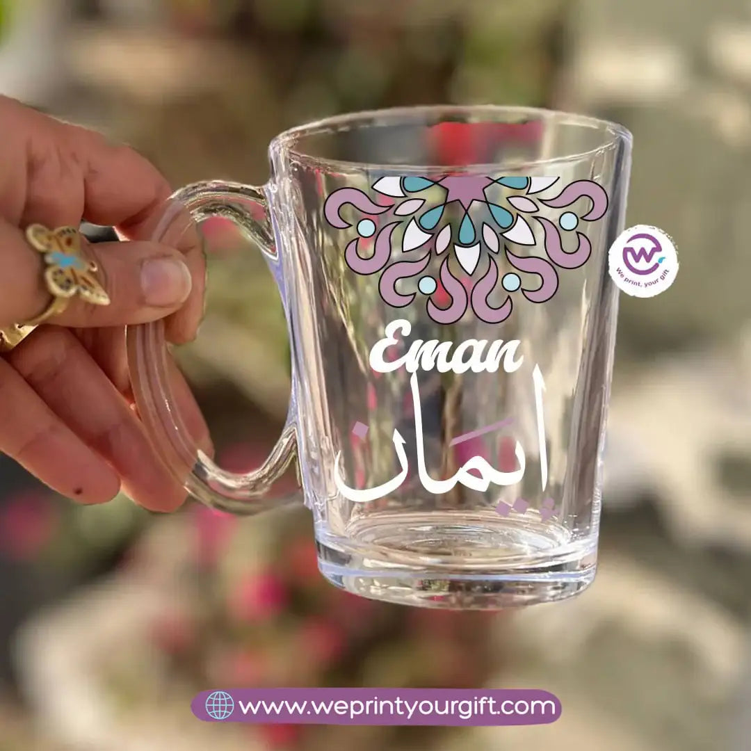 كوب شاي زجاجي بوهيمي باسمك – 300 مل | تصاميم شخصية