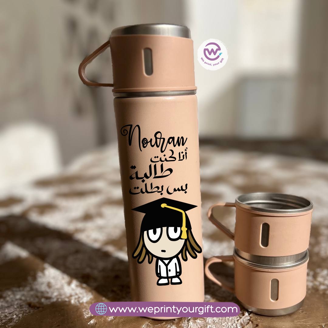 Graduation Thermal Flask with Two Extra Cups – 500ml