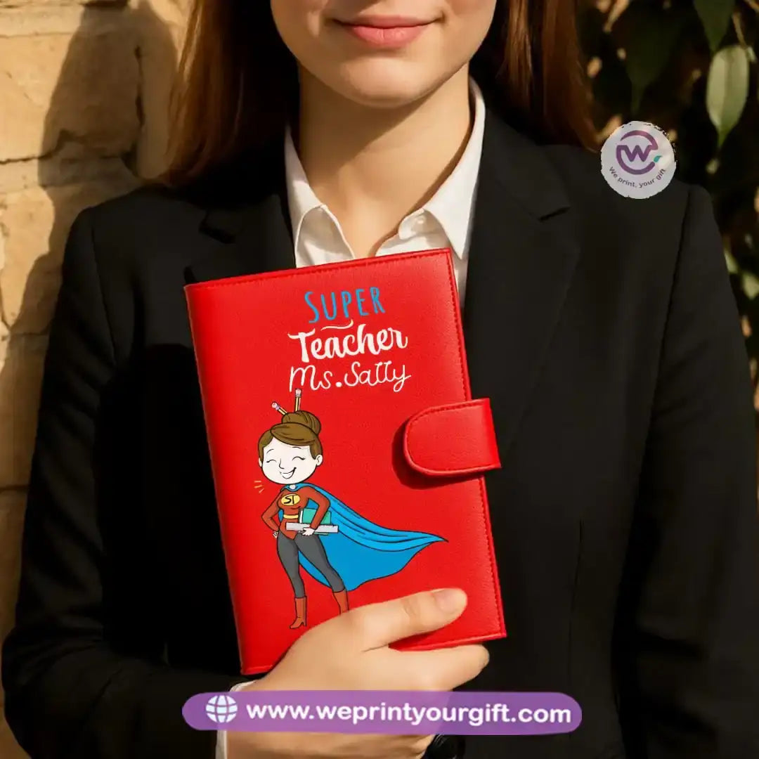 leather wallet for women- Teacher - WE PRINT