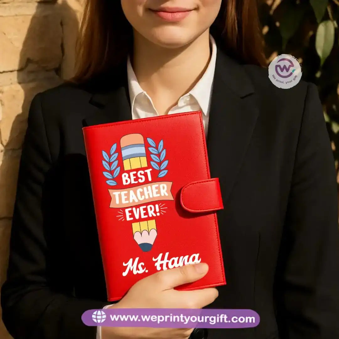 leather wallet for women- Teacher - WE PRINT