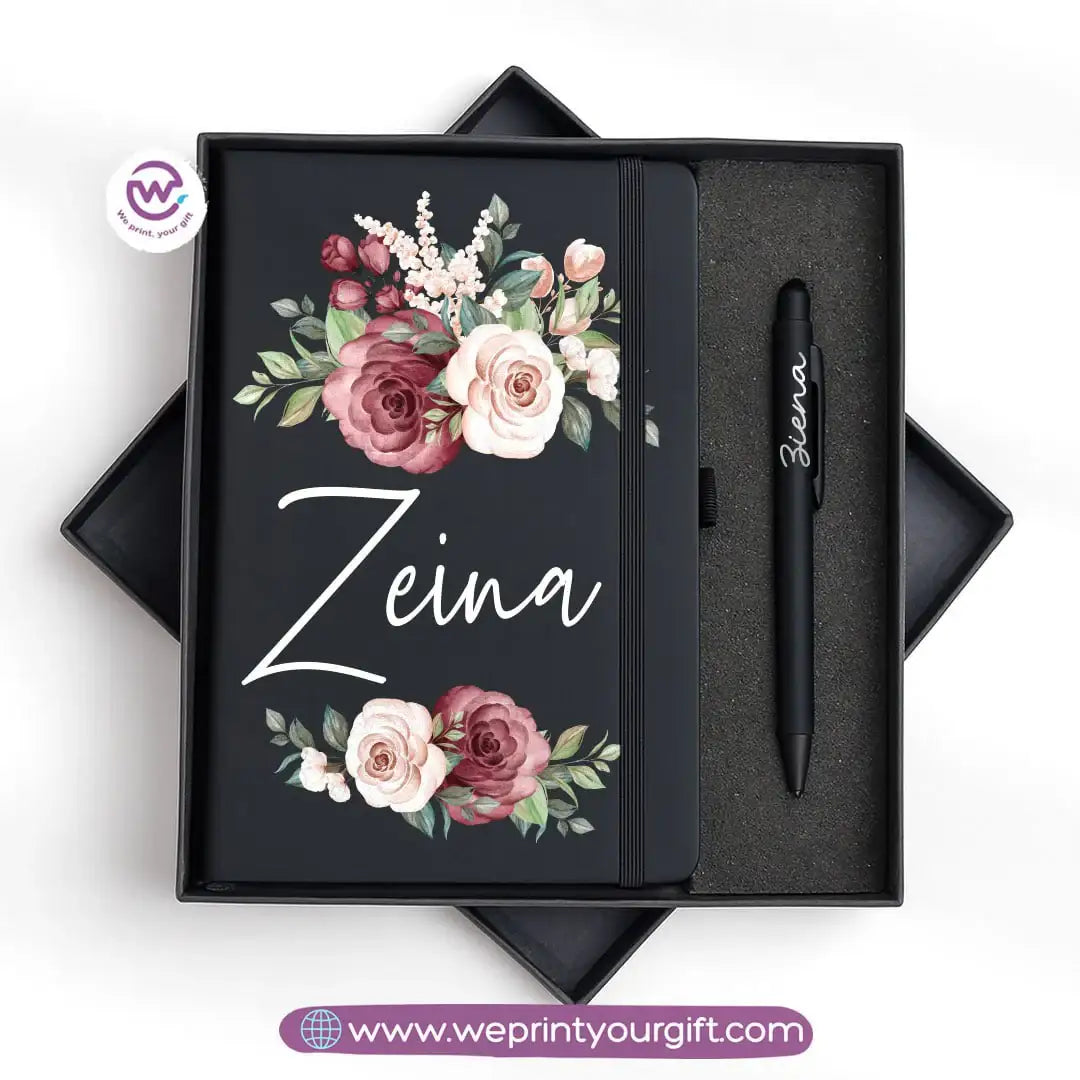 🌸 Floral Personalized Gift Box with Notebook & Metal Pen - WE PRINT