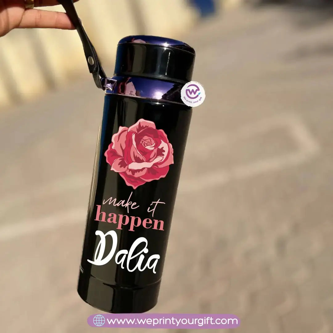 Thermal Bottle Stainless Steel with Infuser – 800ml | Floral Motivational Personalized Design - WE PRINT