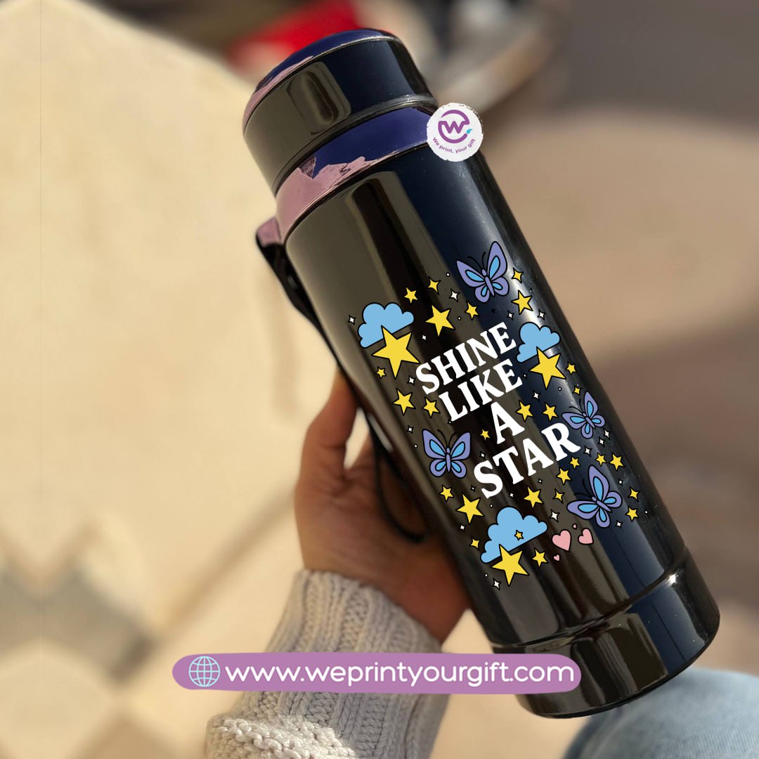 Thermal Bottle Stainless Steel with Infuser – 800ml | Motivational Doodle Design