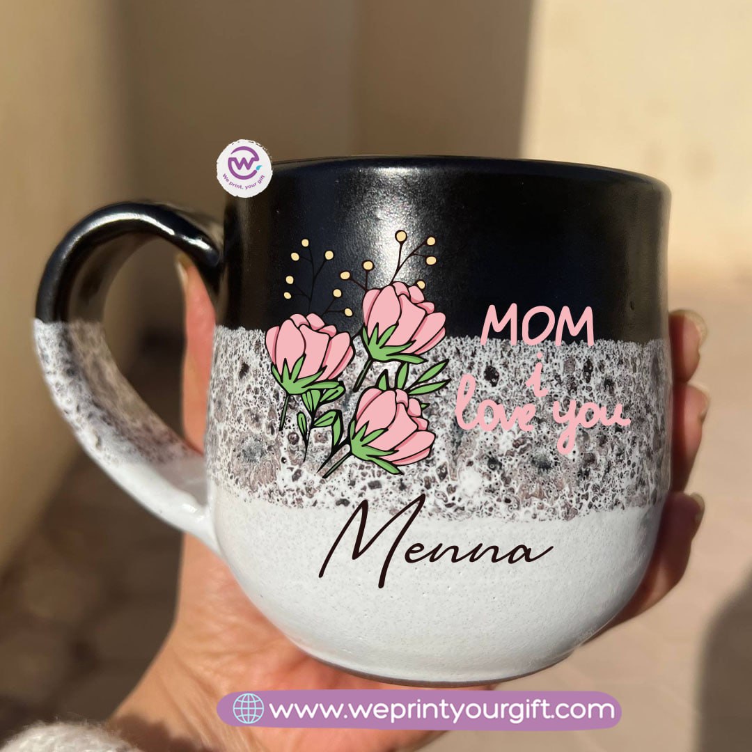 Black & White Handmade Pottery Mug – 350 ml | Mother’s Day Designs