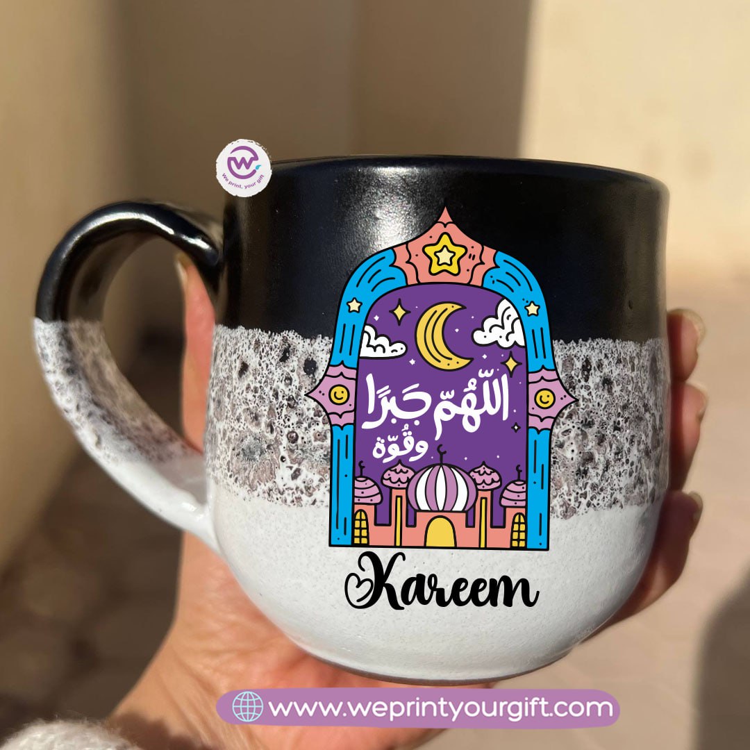 Black & White Handmade Pottery Mug – 350 ml | Ramadan Designs