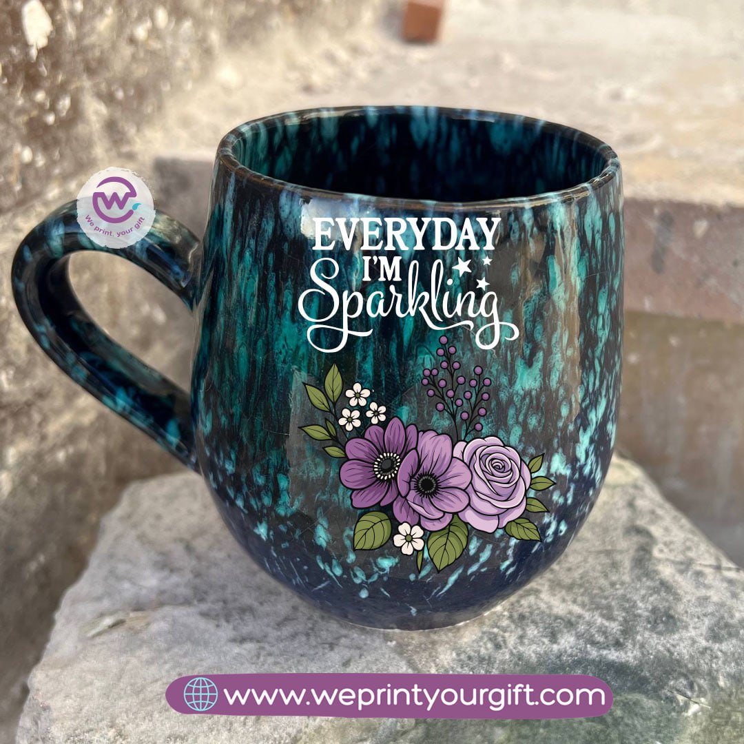 Black & Green Galaxy Pottery Mug โ 400 ml | Digital Art Designs