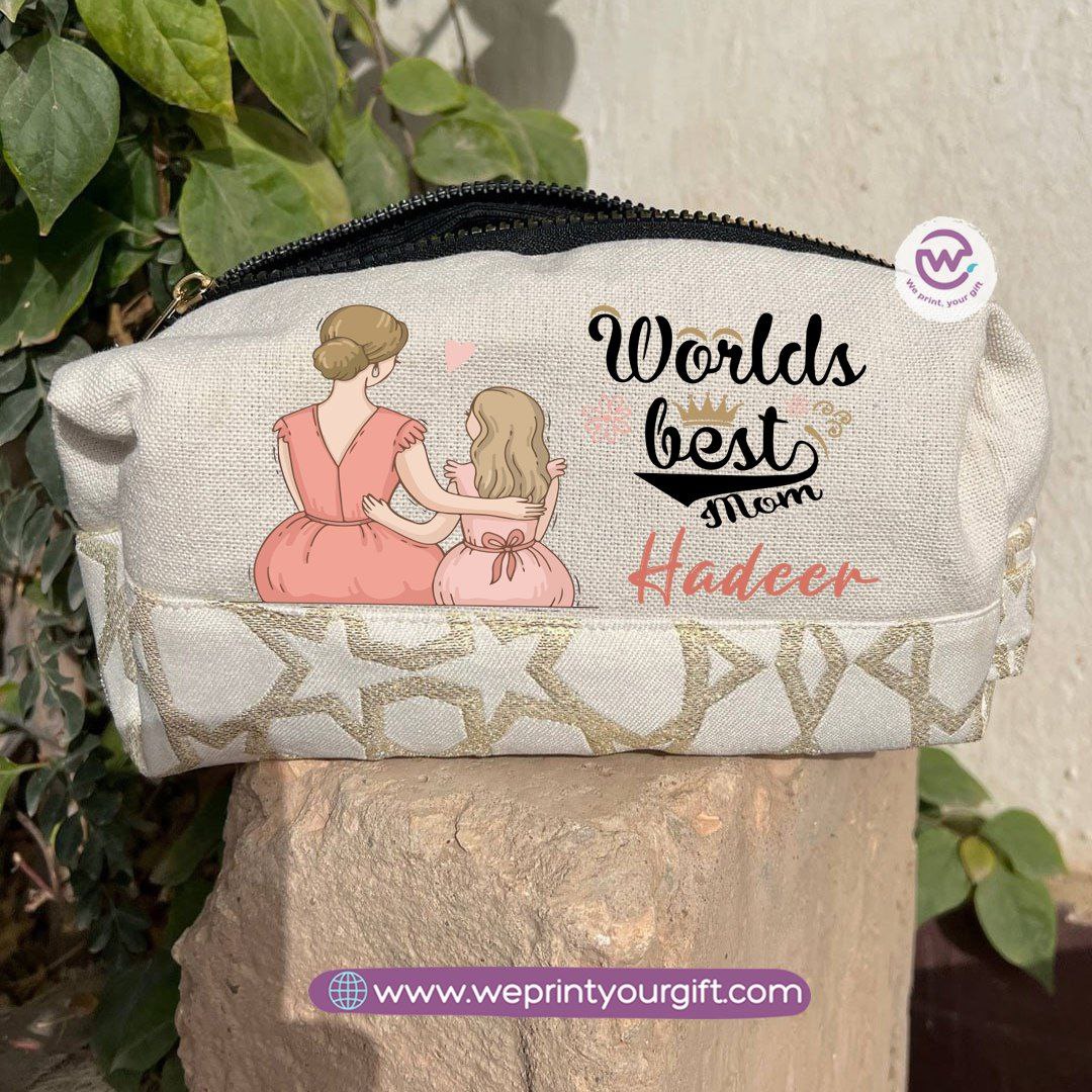 Islamic Pattern Mother’s Day Boxy Pouch – Cotton Makeup & Pencil Case