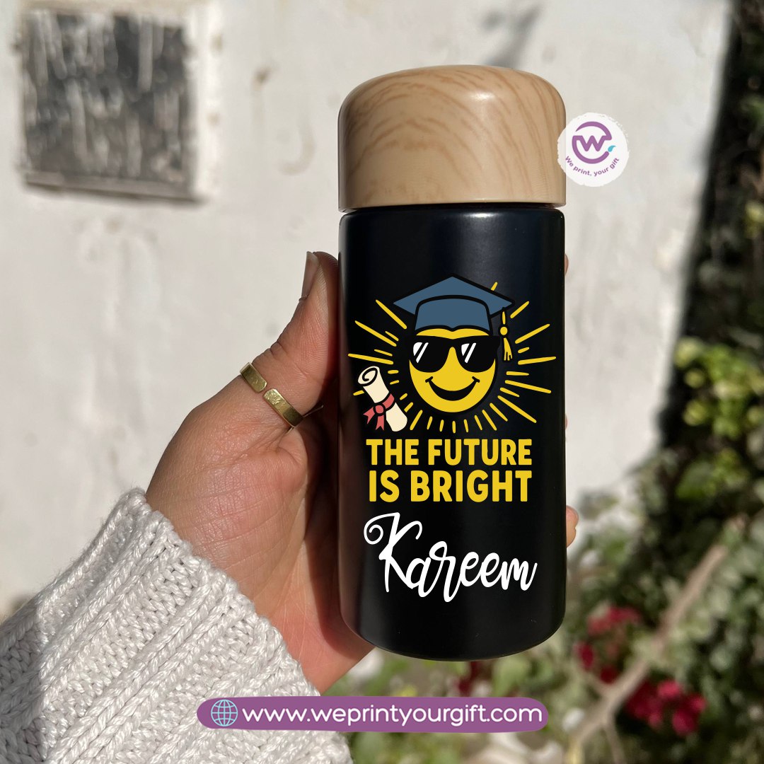 Mini Thermal Coffee Mug โ (150ml & 250ml) | Wooden Lid - Graduation Edition