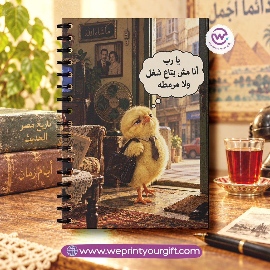 Vintage Office Moments Wooden Cover Notebook
