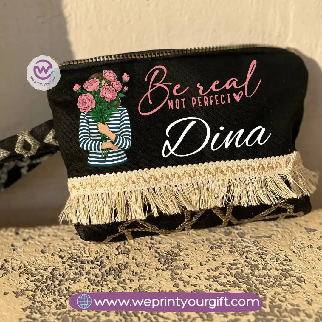 Pencil Case with Islamic Patterns & Tassels | Motivational Digital Art Designs – 17 × 23 cm - WE PRINT