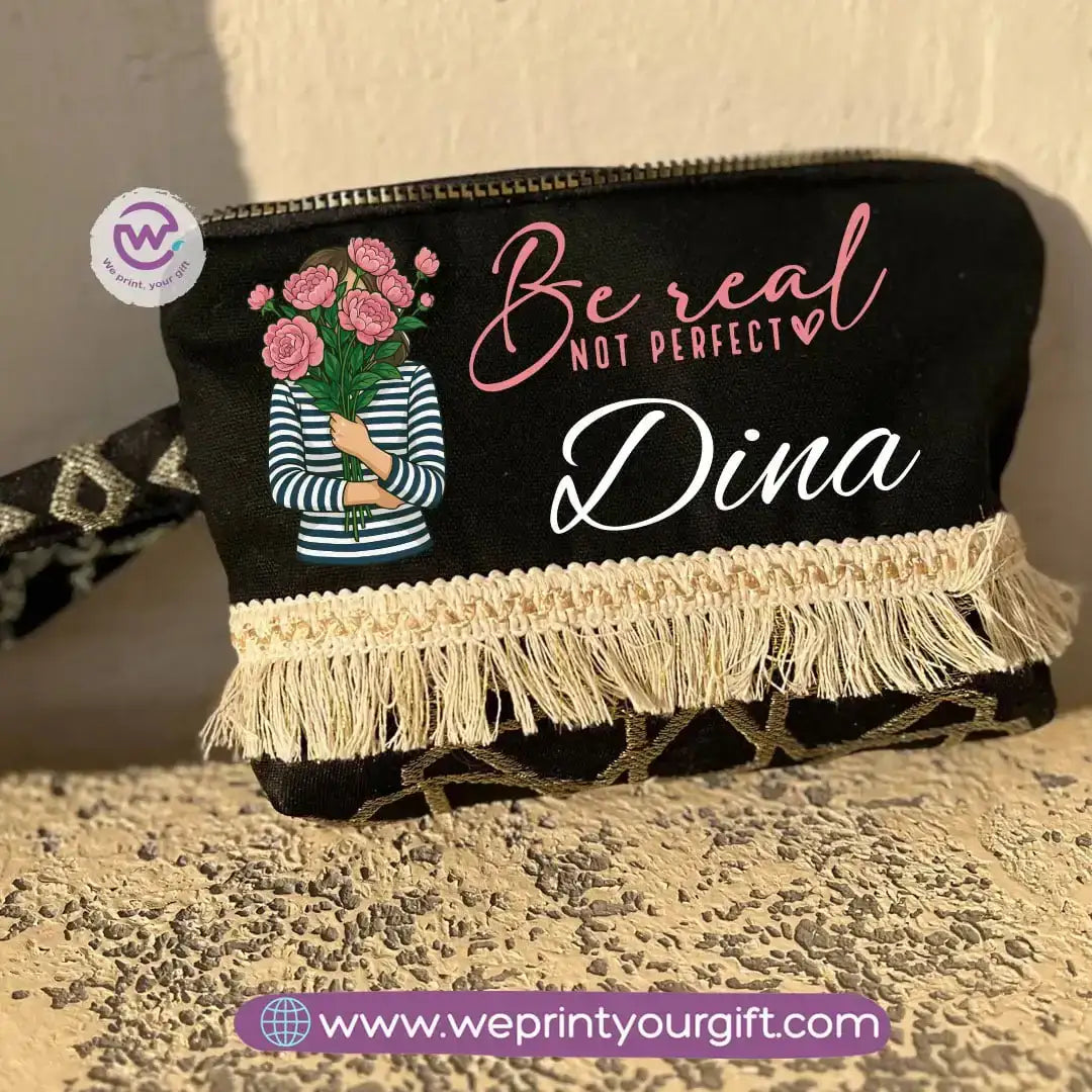 Pencil Case with Islamic Patterns & Tassels | Motivational Digital Art Designs – 17 × 23 cm - WE PRINT