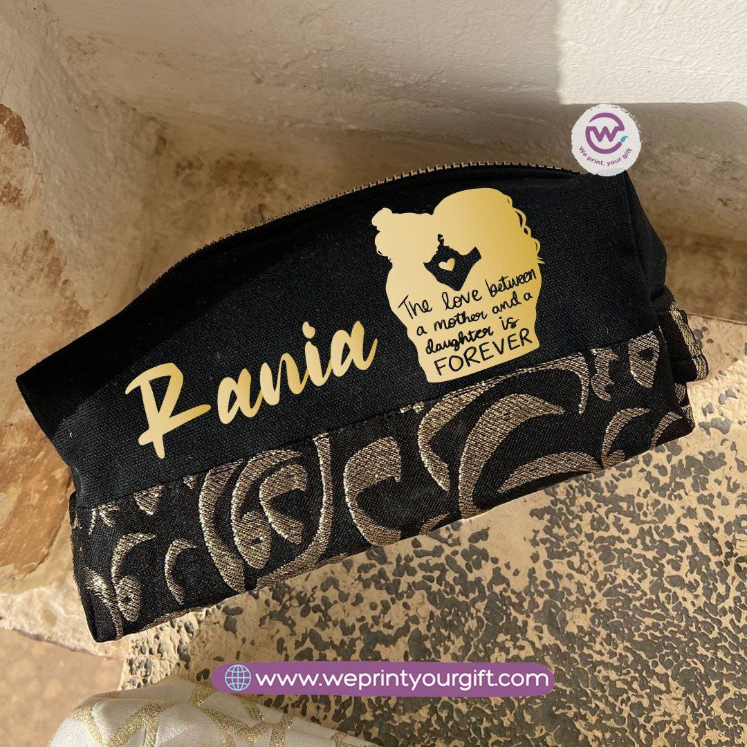 Islamic Pattern Mother’s Day Boxy Pouch – Cotton Makeup & Pencil Case