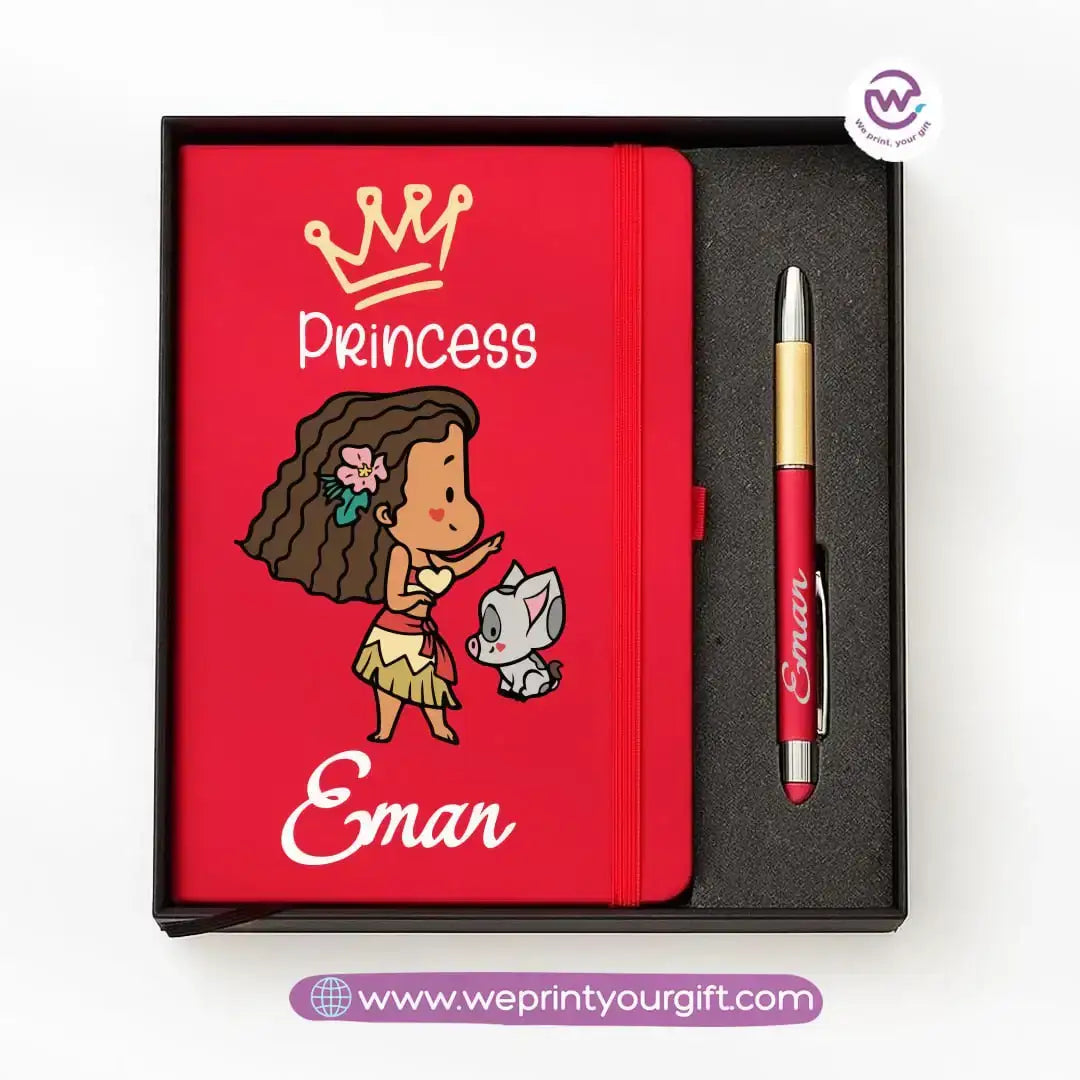 ๐ Princess-Inspired Personalized Gift Box with Notebook & Metal Pen - WE PRINT