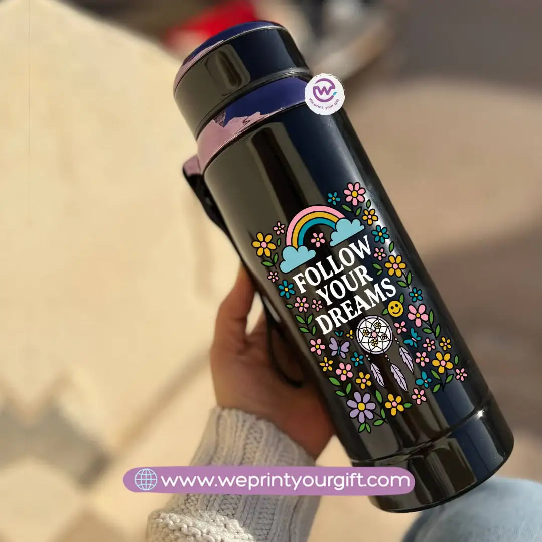 Thermal Bottle Stainless Steel with Infuser – 800ml | Motivational Doodle Design - WE PRINT