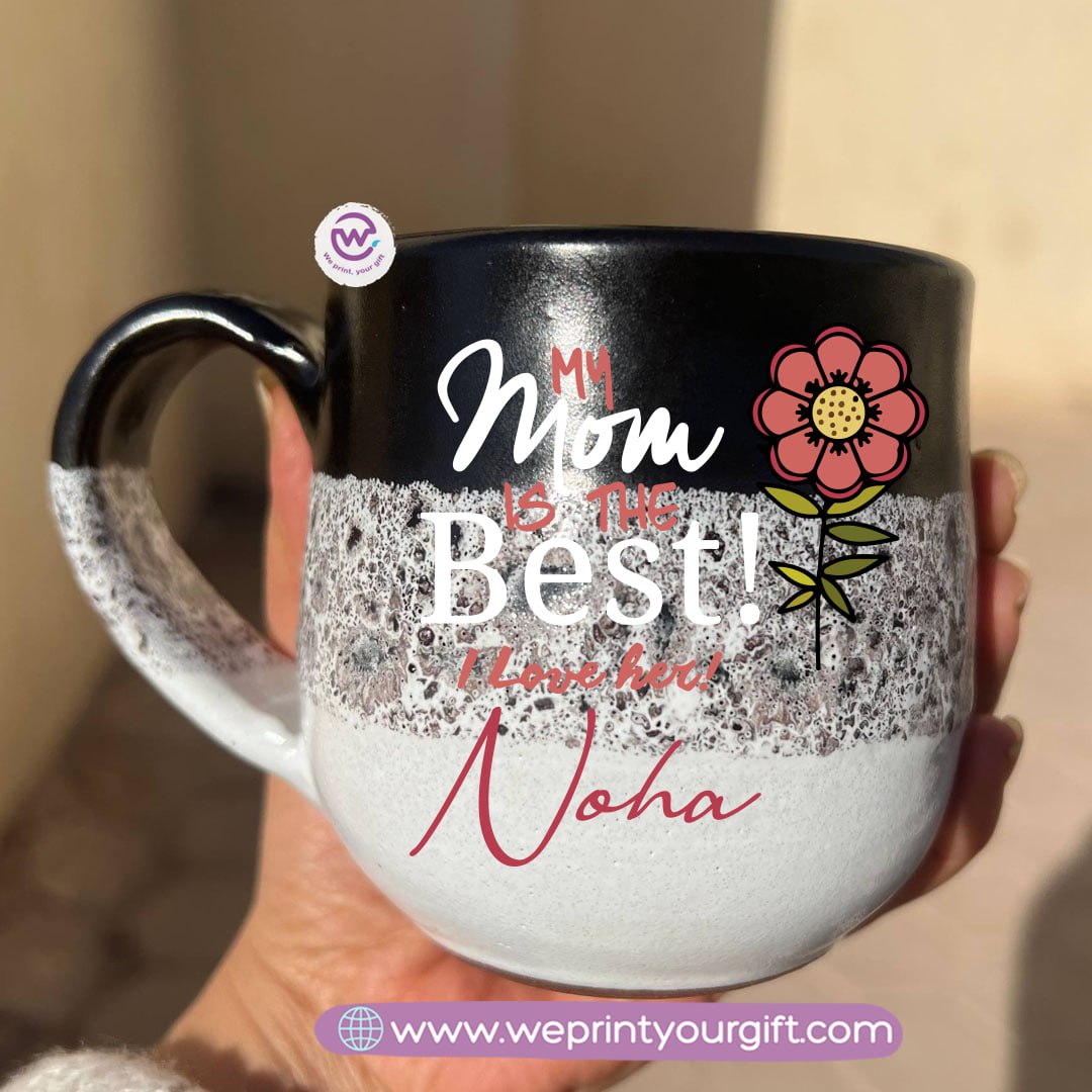 Black & White Handmade Pottery Mug – 350 ml | Mother’s Day Designs