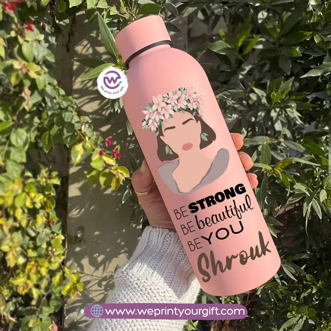 Floral Motivational Thermal Bottle – Stainless Steel | 500 ml - WE PRINT