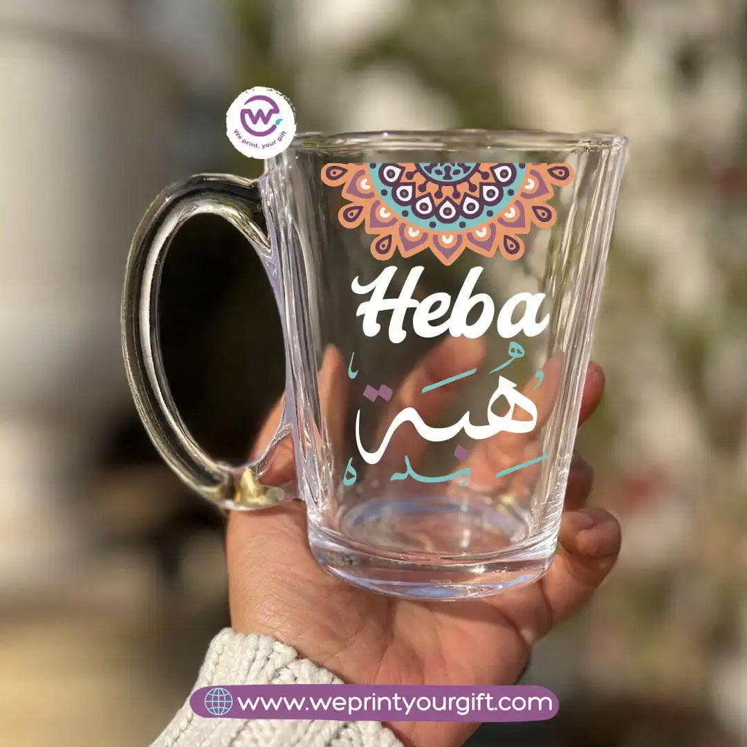 كوب شاي زجاجي بوهيمي باسمك – 300 مل | تصاميم شخصية