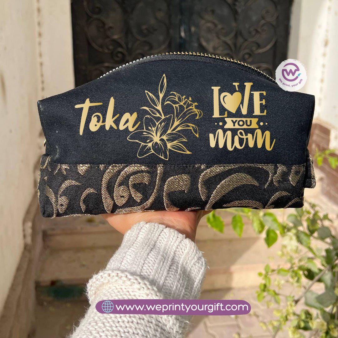 Islamic Pattern Mother’s Day Boxy Pouch – Cotton Makeup & Pencil Case