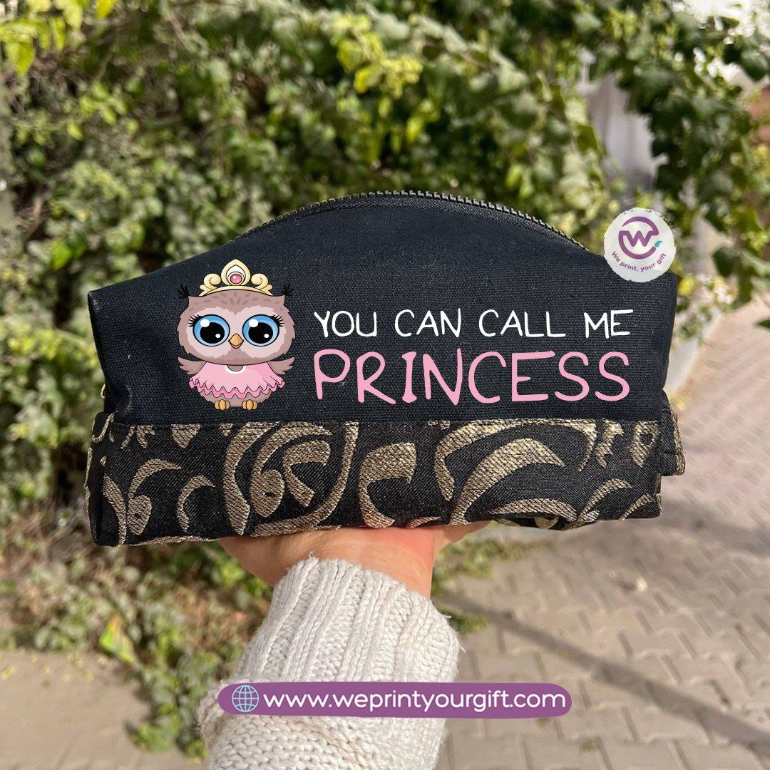 Islamic Pattern Cute Owl Boxy Pouch – Cotton Makeup & Pencil Case