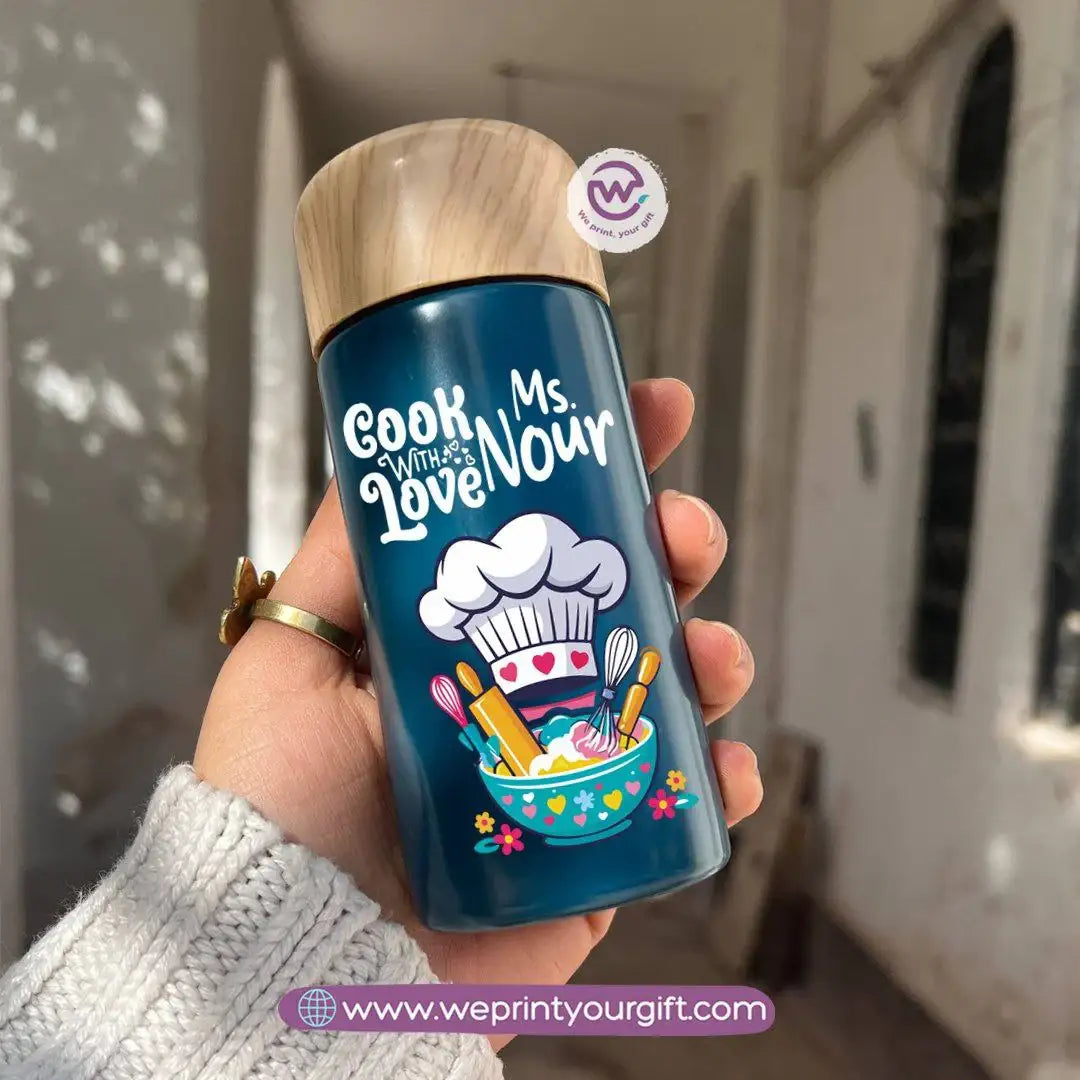 Mini Thermal Coffee Mug โ (150ml & 250ml) | Wooden Lid - Teacher Appreciation Edition