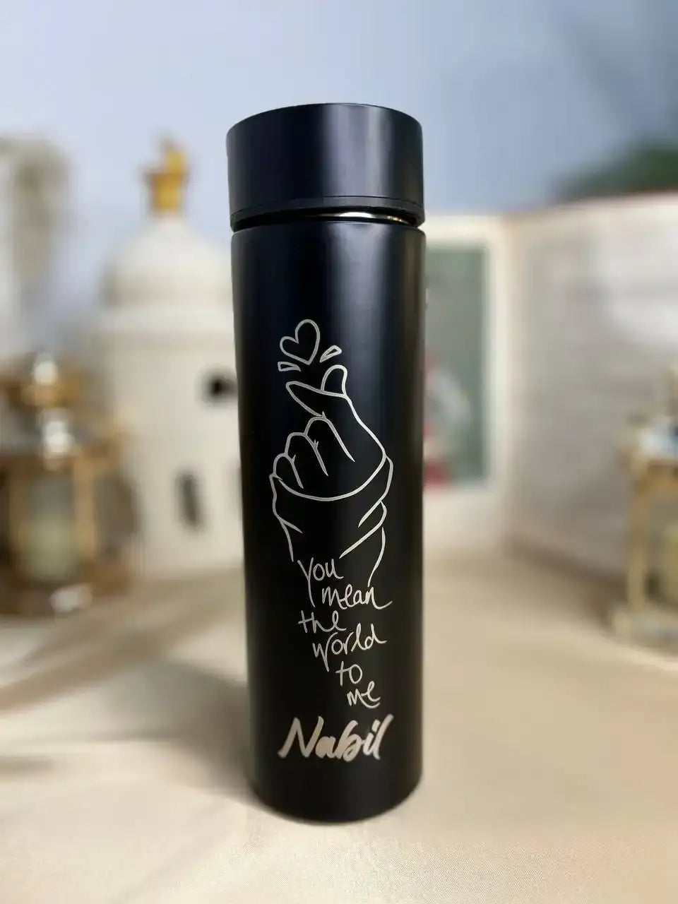 Black Thermal Thermos with screen Lid - Engrave -Buy 2 Get 1 Free - WE PRINT