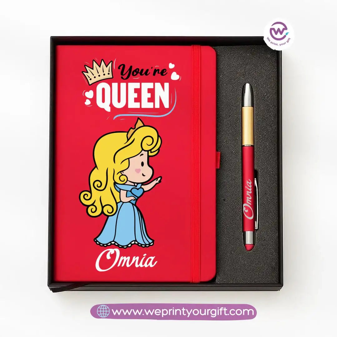 ๐ Princess-Inspired Personalized Gift Box with Notebook & Metal Pen - WE PRINT