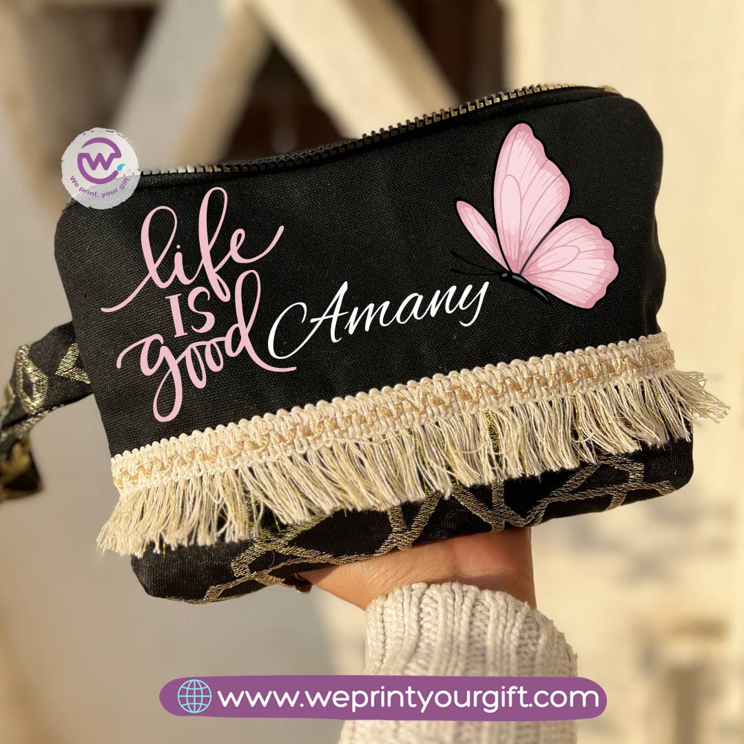 Pencil Case with Islamic Patterns & Tassels | Motivational Digital Art Designs – 17 × 23 cm