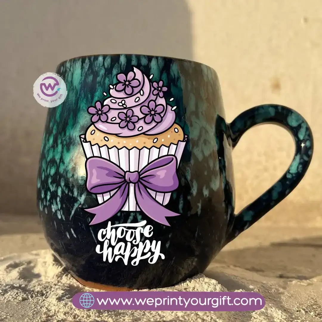 Dark Blue & Green Galaxy Pottery Mug – 400 ml | Digital Art Designs - WE PRINT