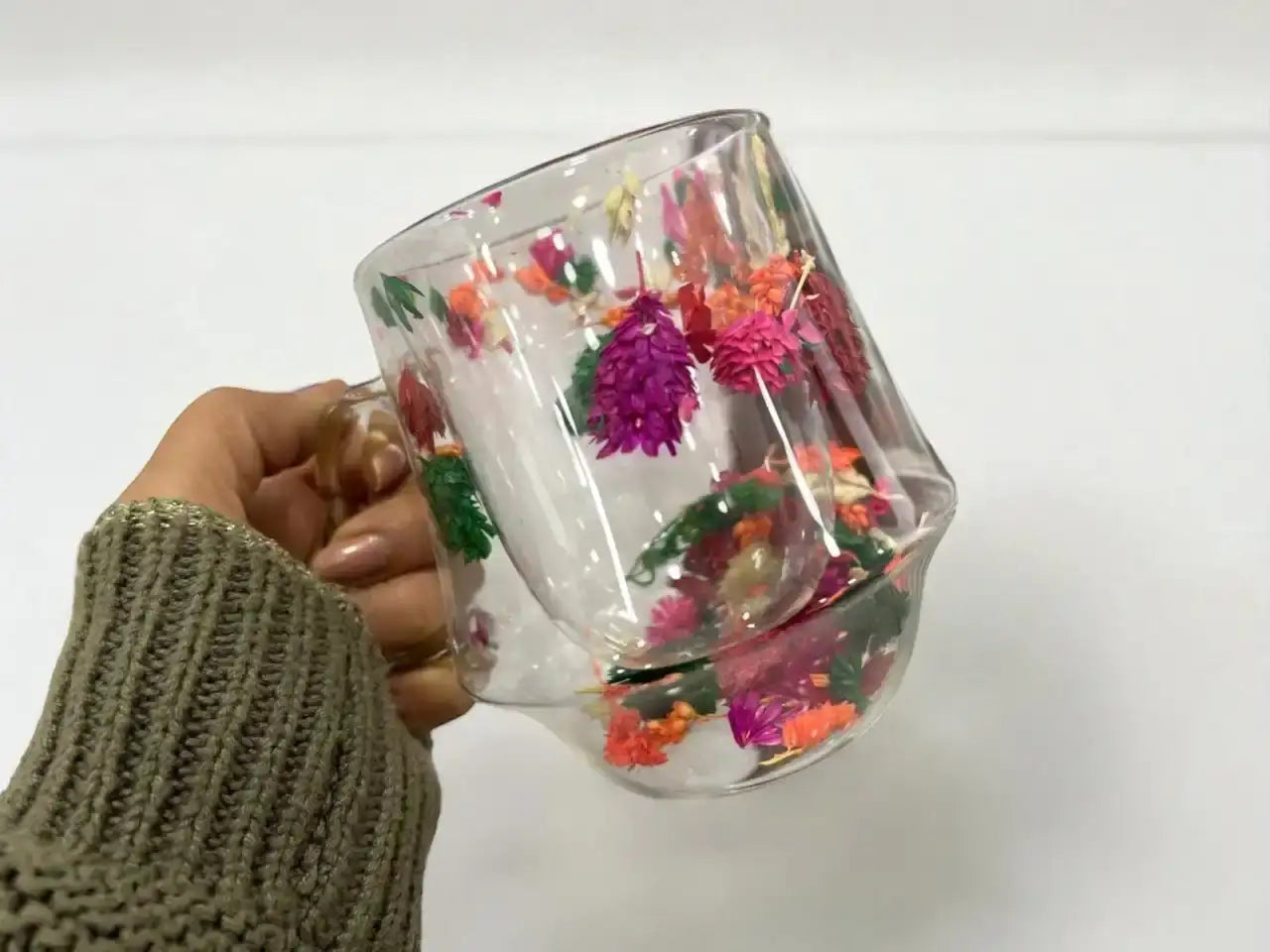 Floral double wall mug- Deep - Customization Option - WE PRINT