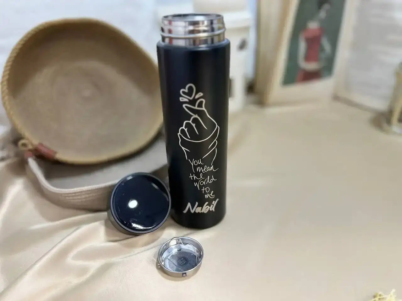 Black Thermal Thermos with screen Lid - Engrave -Buy 2 Get 1 Free - WE PRINT