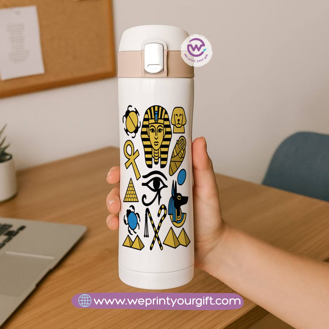 Slim Thermal Mug-Egyptian Pharaonic Design