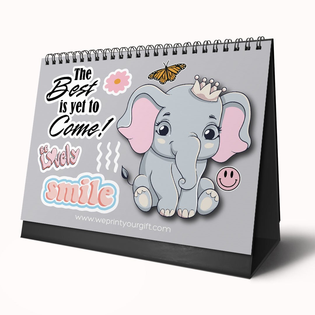 Happy Elephant 2027 Desk Calendar – Little Smiles, Bright Beginnings