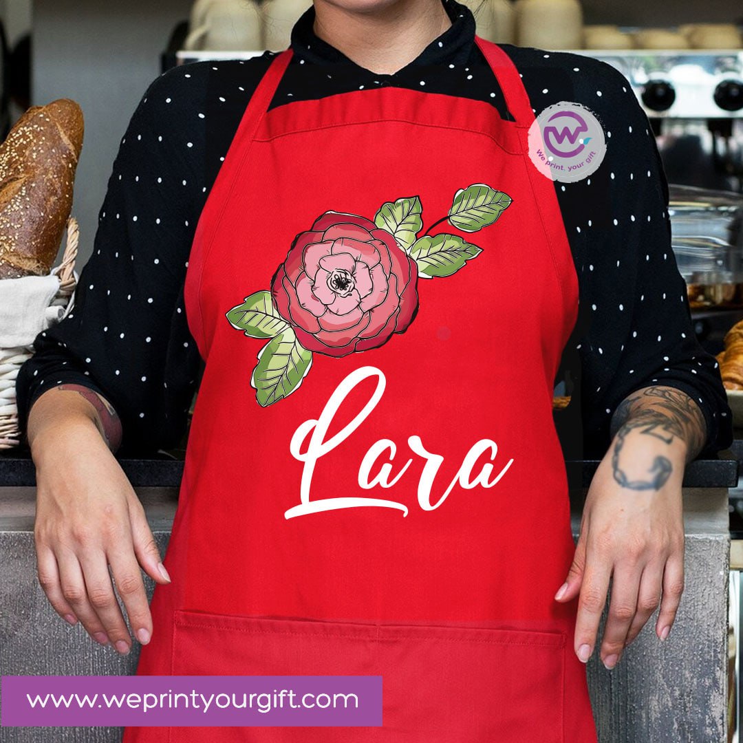 Personalized Name Apron – Heavy Cotton Cooking Apron with Pocket & Adjustable Tie