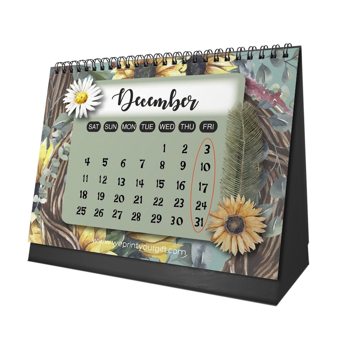 Sunflower 2027 Desk Calendar – Golden Blooms & Brighter Days