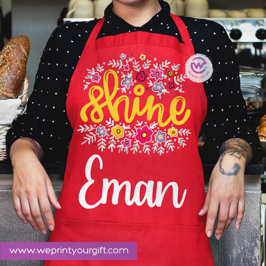 Motivational Personalized Apron – Custom Name Heavy Cotton Kitchen Apron with Pocket