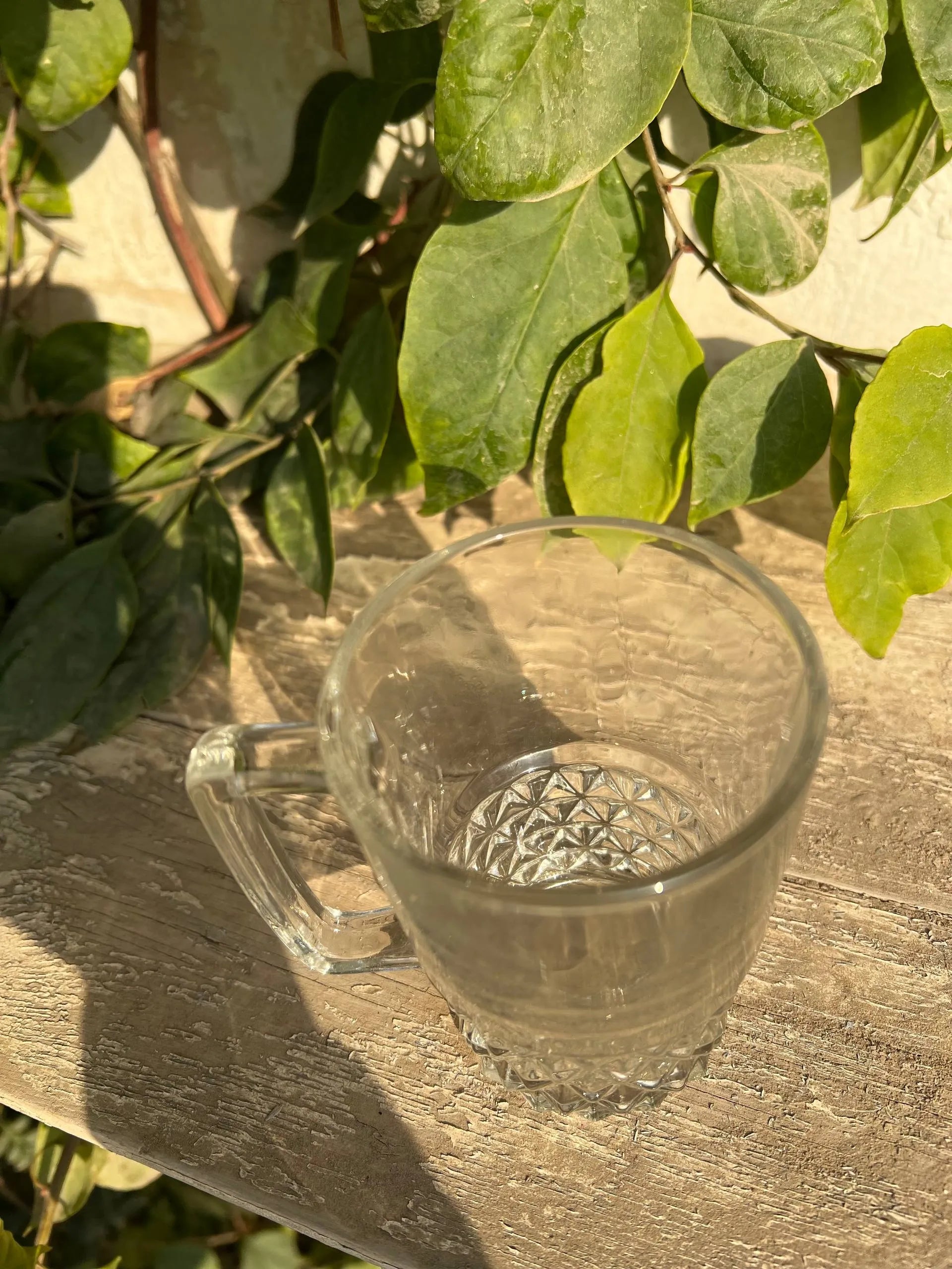 Clear Crystal Pattern Glass Mug – 250 ml | Customization Options - WE PRINT