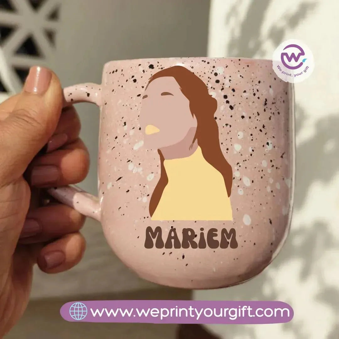 Pink Marble Pottery Mug- Boho - WE PRINT