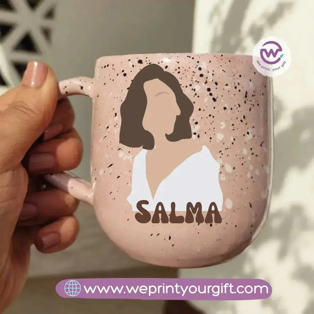 Pink Marble Pottery Mug- Boho - WE PRINT