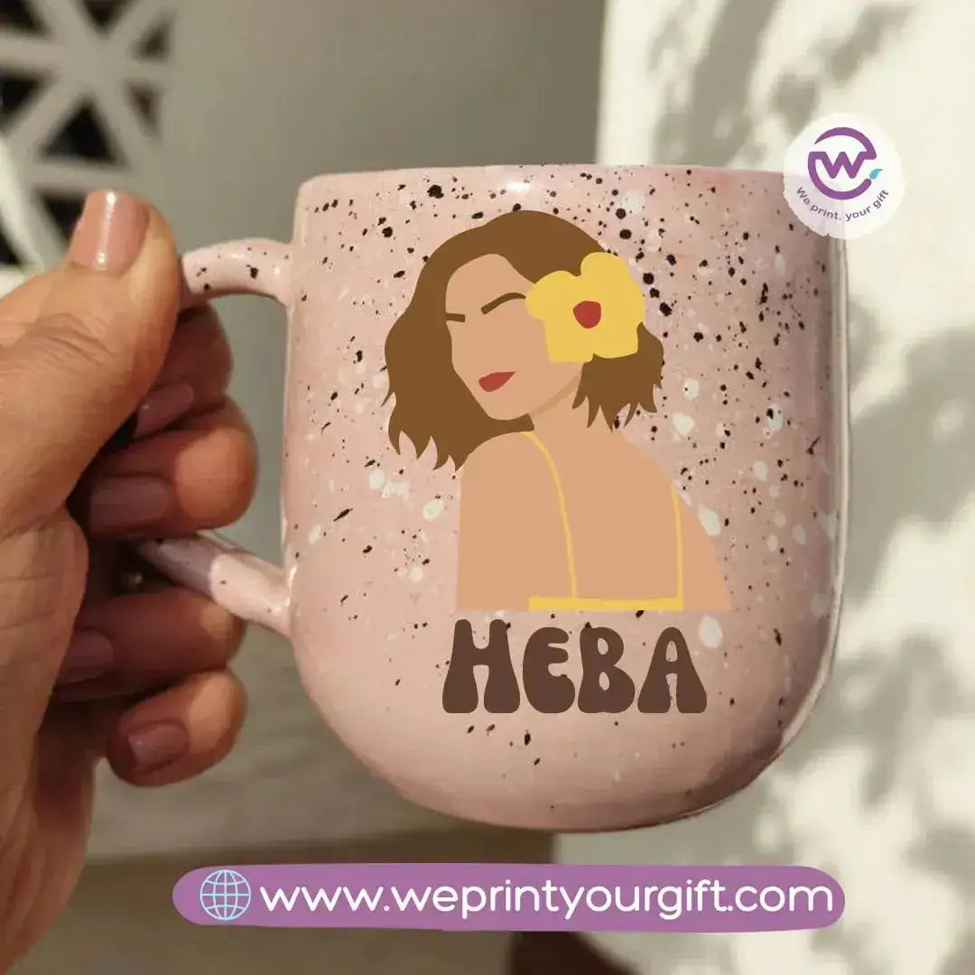 Pink Marble Pottery Mug- Boho - WE PRINT