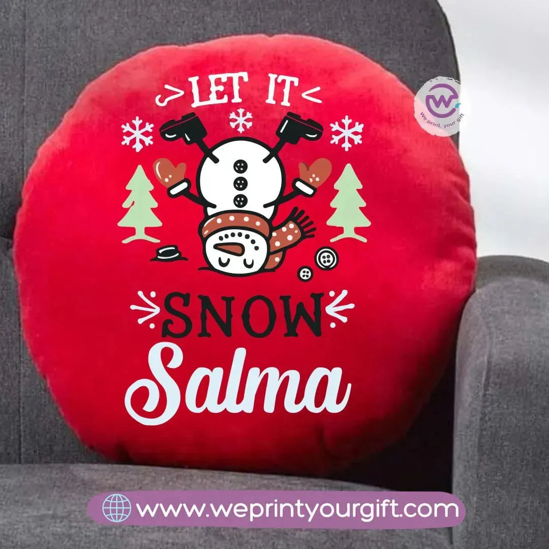 Round Cushion- Snow man - WE PRINT