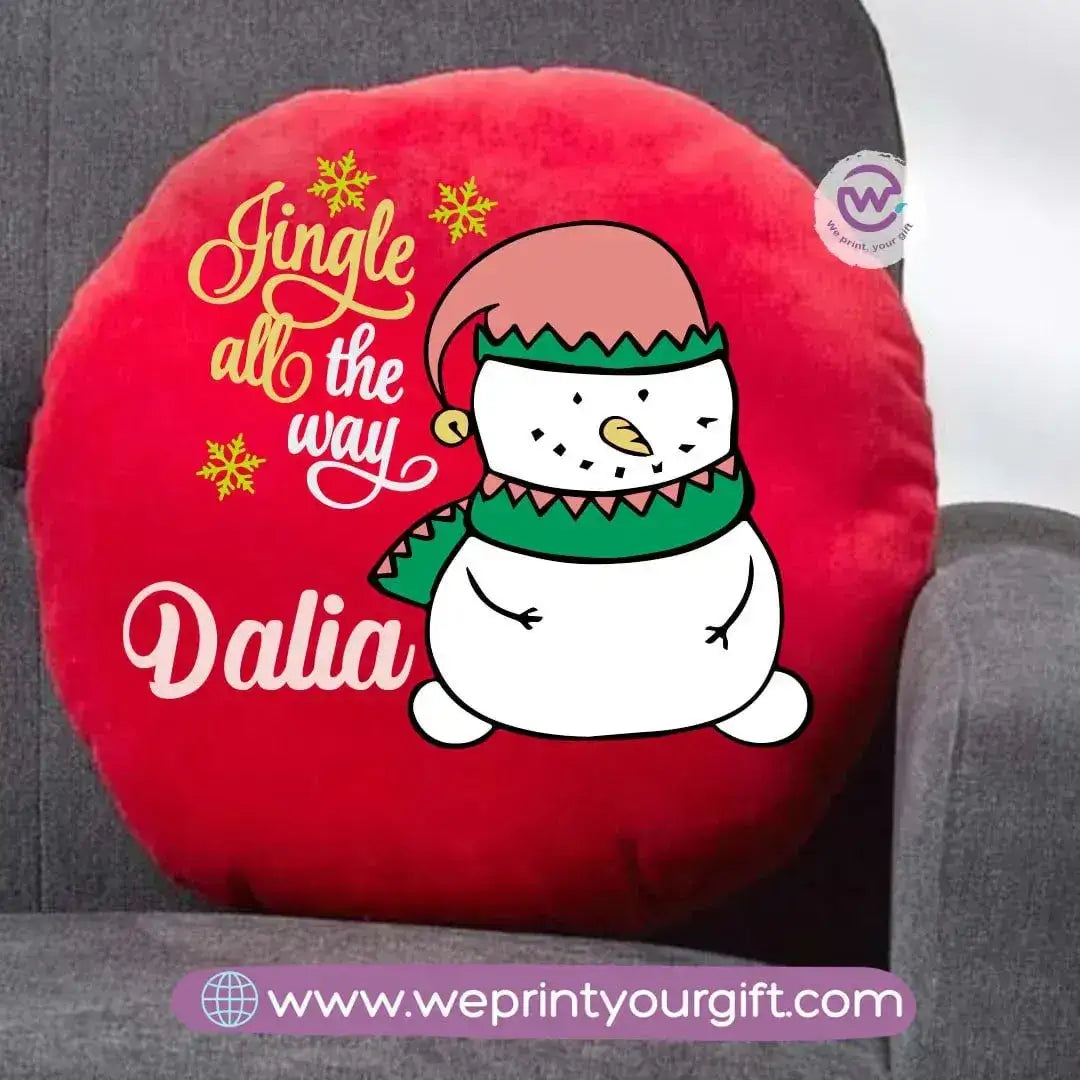 Round Cushion- Snow man - WE PRINT