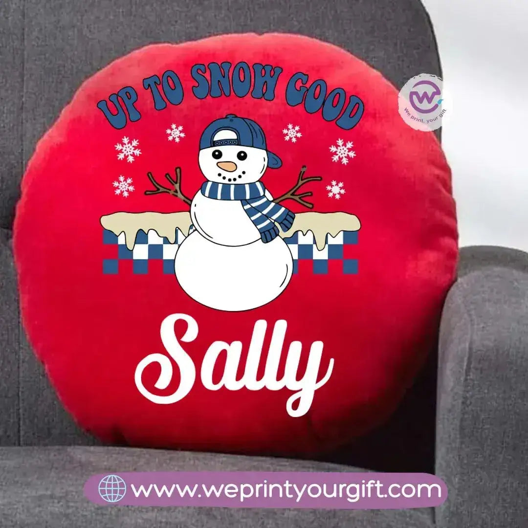Round Cushion- Snow man - WE PRINT