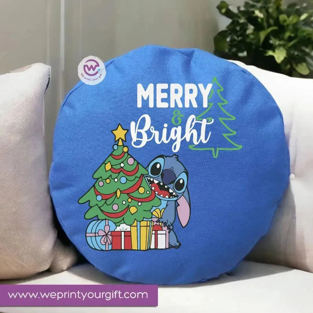 Round Cushion -stich- Christmas - WE PRINT