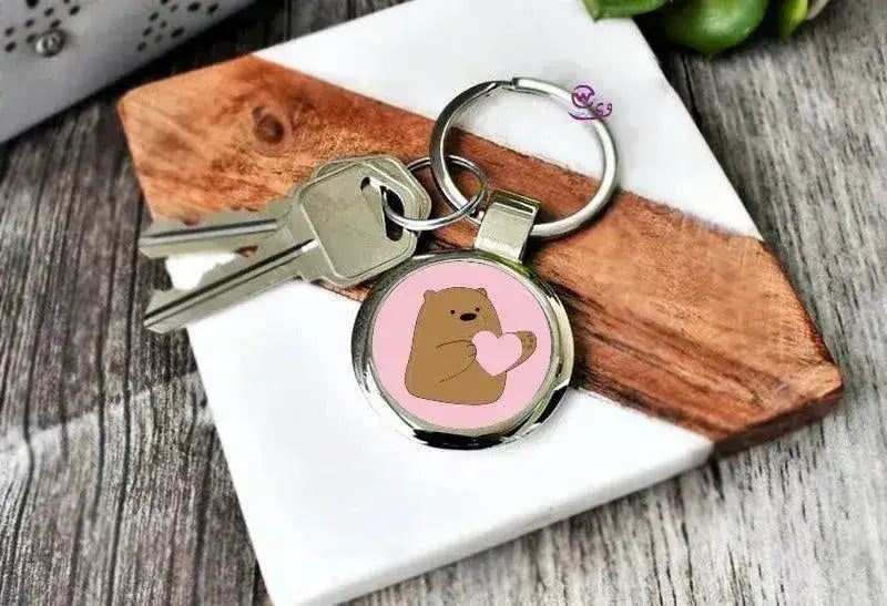 Round Metal Keychain - Three Bears - WE PRINT